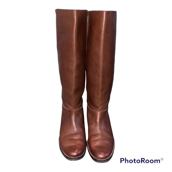 Cole Haan Brown Leather Adler Tall Riding Boots - Picture 2 of 7